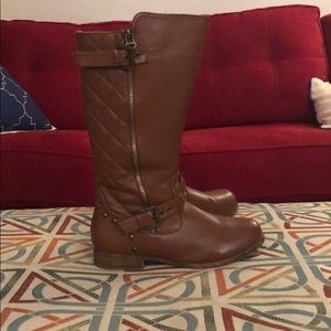 Brown mid-calf boots
